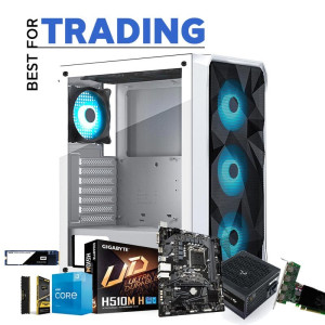 4 Screen Trading PC Build| Intel Core i3 10105F | 8GB Ram DDR4 | 256GB Nvme SSD | 2GB GT710 4 HDMI Graphics Card | 500W SMPS | Ice-112 Cabinet